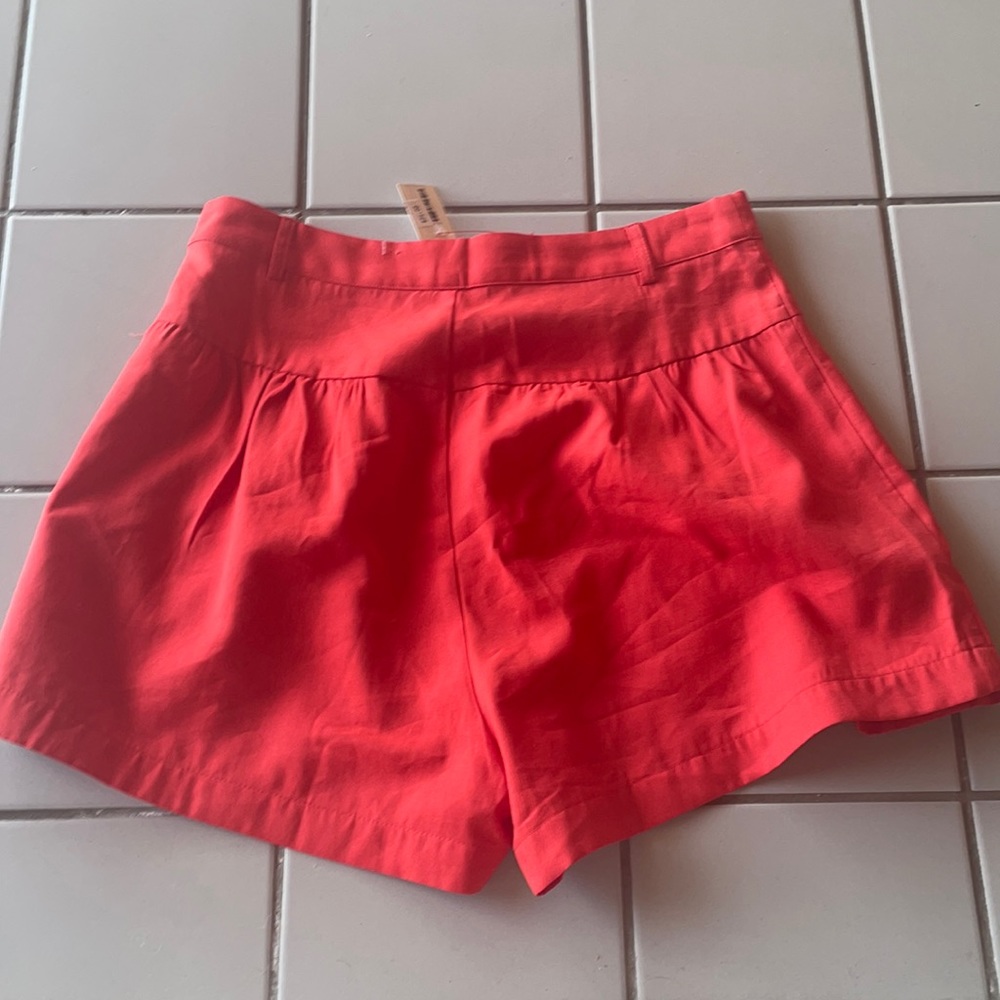 Red High Waisted Shorts - Picture 2 of 3